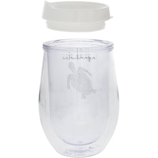 Aquaholic 12 oz Acrylic Stemless Wine Glass with Lid