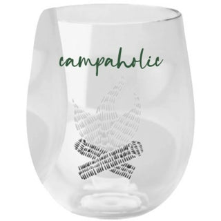 Campaholic 12 oz Acrylic Stemless Wine Glass with Lid