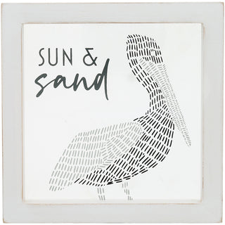 Sun & Sand 5" x 5" Framed Glass Plaque