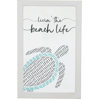 Beach Life 5.5" x 8.5" Framed Glass Plaque