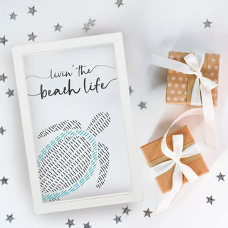 Beach Life 5.5" x 8.5" Framed Glass Plaque