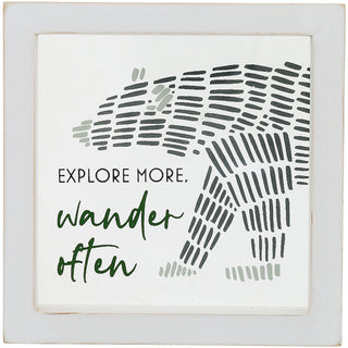 Explore 5" x 5" Framed Glass Plaque