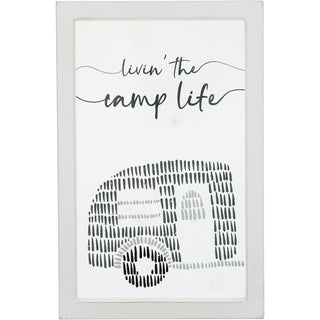 Camp Life 5.5" x 8.5" Framed Glass Plaque