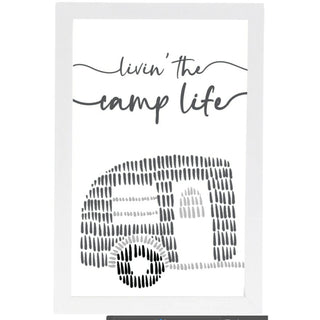 Camp Life 5.5" x 8.5" Framed Glass Plaque