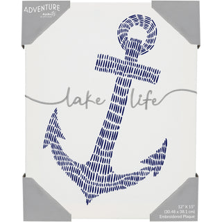 Lake Life 12" x 15" Embroidered Plaque