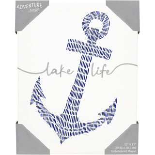 Lake Life 12" x 15" Embroidered Plaque