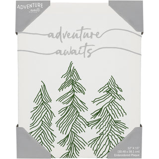 Adventure Awaits 12" x 15" Embroidered Plaque