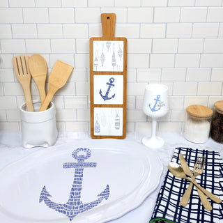 Lake 16.5" Bamboo & Ceramic Tile Trivet