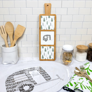 Camp 16.5" Bamboo & Ceramic Tile Trivet
