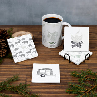 Camp 4" Ceramic Coasters (Set of 4)