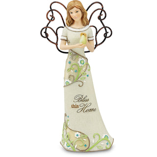 Bless this Home 6" Angel Holding Pear