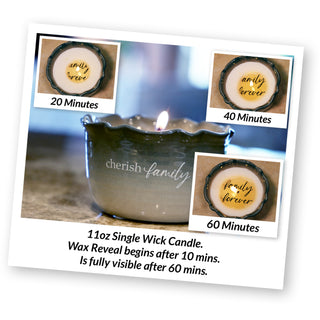 Cherish Family 11 oz - 100% Soy Wax Reveal Candle
Scent: Tranquility