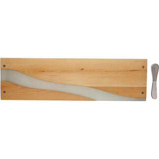 Home Sweet Home 21" Wood & Resin Cheese/Bread Board Set