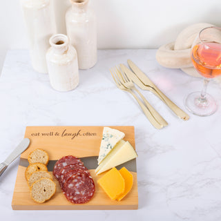 Eat Well 9" Wood & Resin Cheese/Bread Board Set