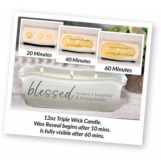 Blessed 12 oz - 100% Soy Wax Reveal Triple Wick Candle
Scent: Tranquility