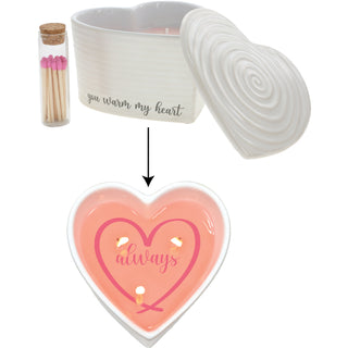 Warm My Heart 8 oz - 100% Soy Wax Reveal Triple Wick Candle with Matches
Scent: Vanilla