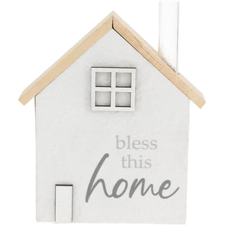 Bless This Home 5" MDF House Plaque with Vase