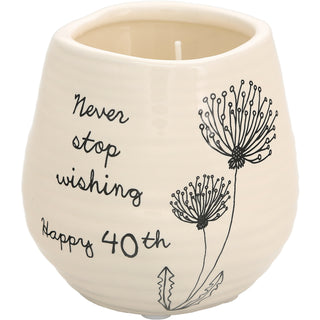 Happy 40th 8 oz - 100% Soy Wax Candle Scent: Serenity