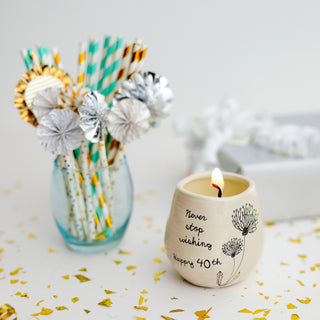Happy 40th 8 oz - 100% Soy Wax Candle Scent: Serenity