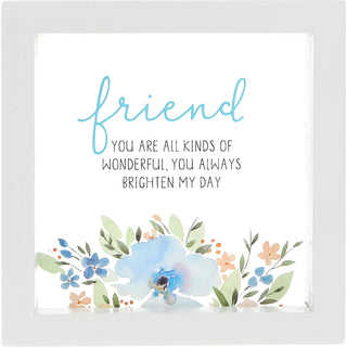 Friend 5" x 5" Framed Glass Plaque