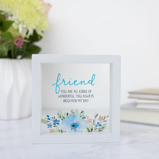 Friend 5" x 5" Framed Glass Plaque