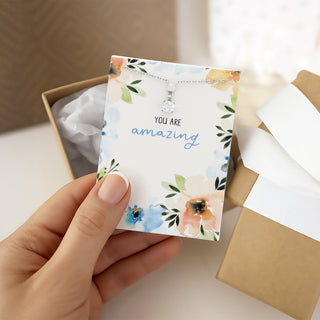 Amazing White Crystal 16.5"-18.5" White Gold Plated Necklace with Cubic Zirconia Stones