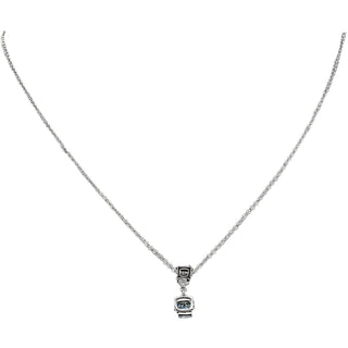 Sister
Blue Topaz 16.5"-18.5" White Gold Plated Necklace with Cubic Zirconia Stones