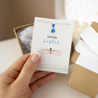 Sister Blue Topaz 16.5"-18.5" White Gold Plated Necklace with Cubic Zirconia Stones