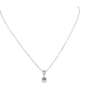 Mom White Crystal 16.5"-18.5" White Gold Plated Necklace with Cubic Zirconia Stones