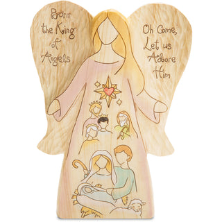 King of Angels 10" Angel with Nativity Scene