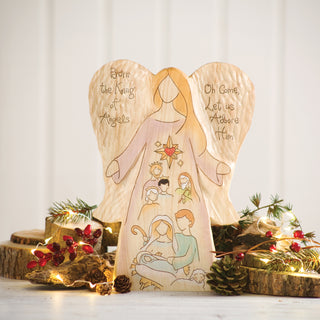 King of Angels 10" Angel with Nativity Scene