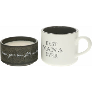 Nana Stacking Mug and Candle Set
100% Soy Wax Scent: Tranquility