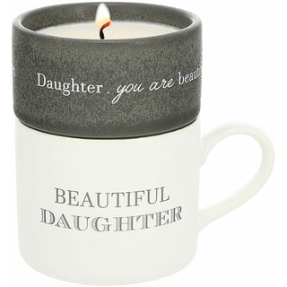 Daughter Stacking Mug and Candle Set 100% Soy Wax Scent: Tranquility