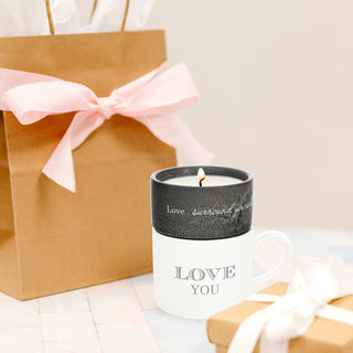 Love Stacking Mug and Candle Set 100% Soy Wax Scent: Tranquility