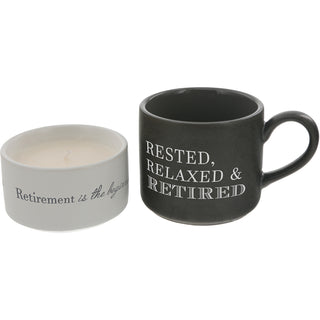 Retirement Stacking Mug and Candle Set
100% Soy Wax Scent: Tranquility