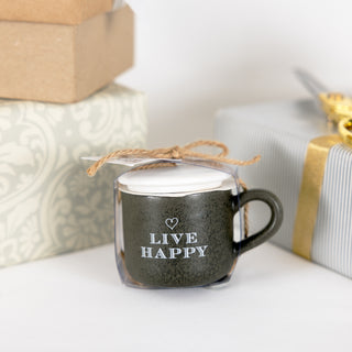 Live Happy 2 oz Mini Mug 100% Soy Wax Candle
Scent: Tranquility