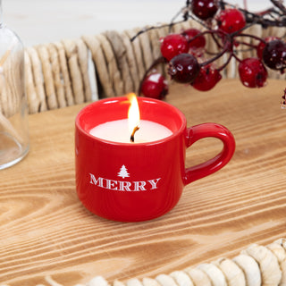 Merry 2 oz Mini Mug 100% Soy Wax Candle Scent: Balsam Fir