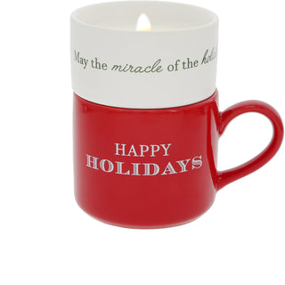 Happy Holidays Stacking Mug and Candle Set
100% Soy Wax Scent: Balsam Fir