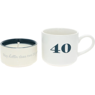 40 Stacking Mug and Candle Set 100% Soy Wax Scent: Tranquility