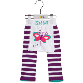 Purple and White Butterfly 6-12 Month Baby Leggings