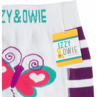 Purple and White Butterfly 6-12 Month Baby Leggings