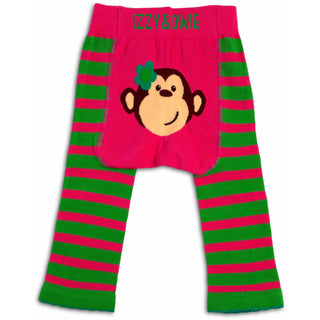 Pink and Green Monkey Baby Leggings