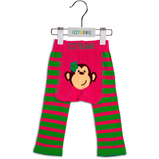 Pink and Green Monkey Baby Leggings