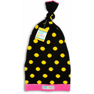 Yellow and Black Dot 0-12 Month Baby Hat