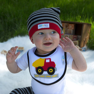 Gray and Black Stripe 0-12 Month Baby Hat