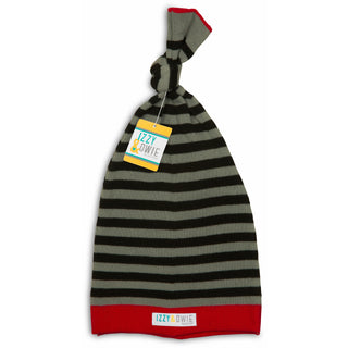 Gray and Black Stripe 0-12 Month Baby Hat