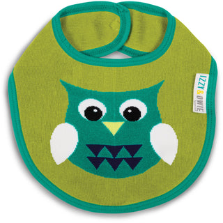 Green and Aqua Owl Baby Bib