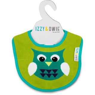 Green and Aqua Owl Baby Bib