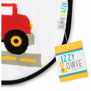 Red and Yellow Truck Baby Bib