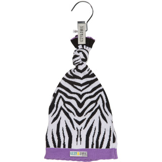 Purple Zebra One Size Fits All Baby Hat